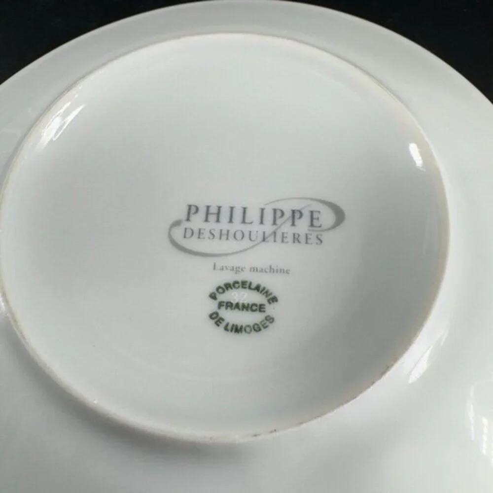 Limoges Phillipe Deshoulieres‎ Round Porcelain Dish Plate Different Design Set 2